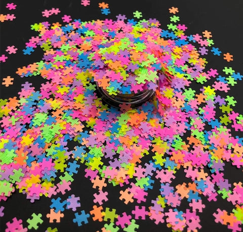 See Me - Neon Autism Puzzle Pieces